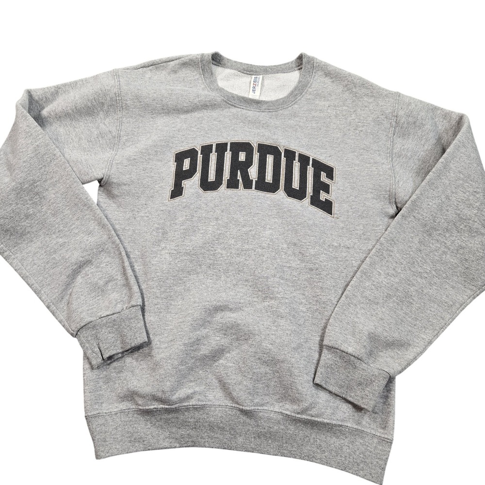 Purdue Boilermakers Sweatshirt Crewneck Mens Small Gray‎ NCAA Football Jerzees